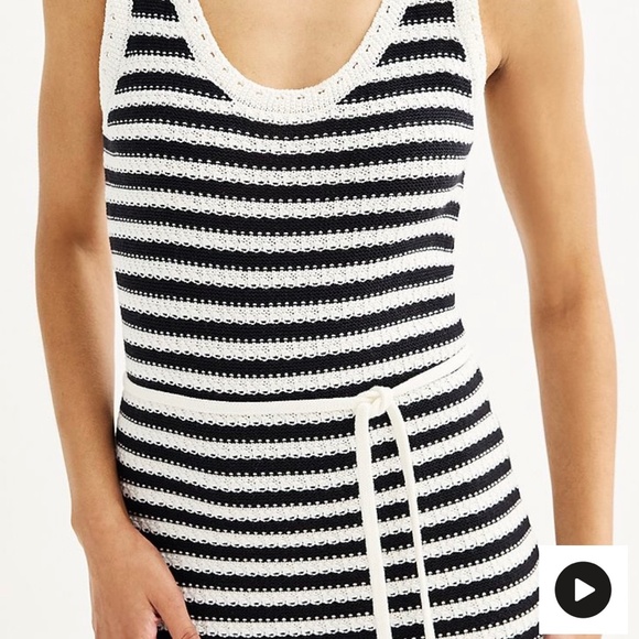 NWOT Nine West Plus Sweater Maxi Dress Sz 3X Black White‎ Striped Sleeveless - Picture 14 of 15